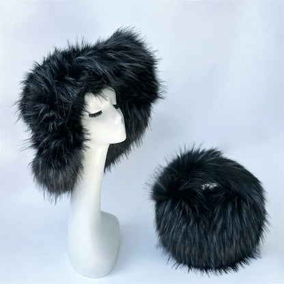 Oversized Fluffy Y2K Winter Bucket Hat