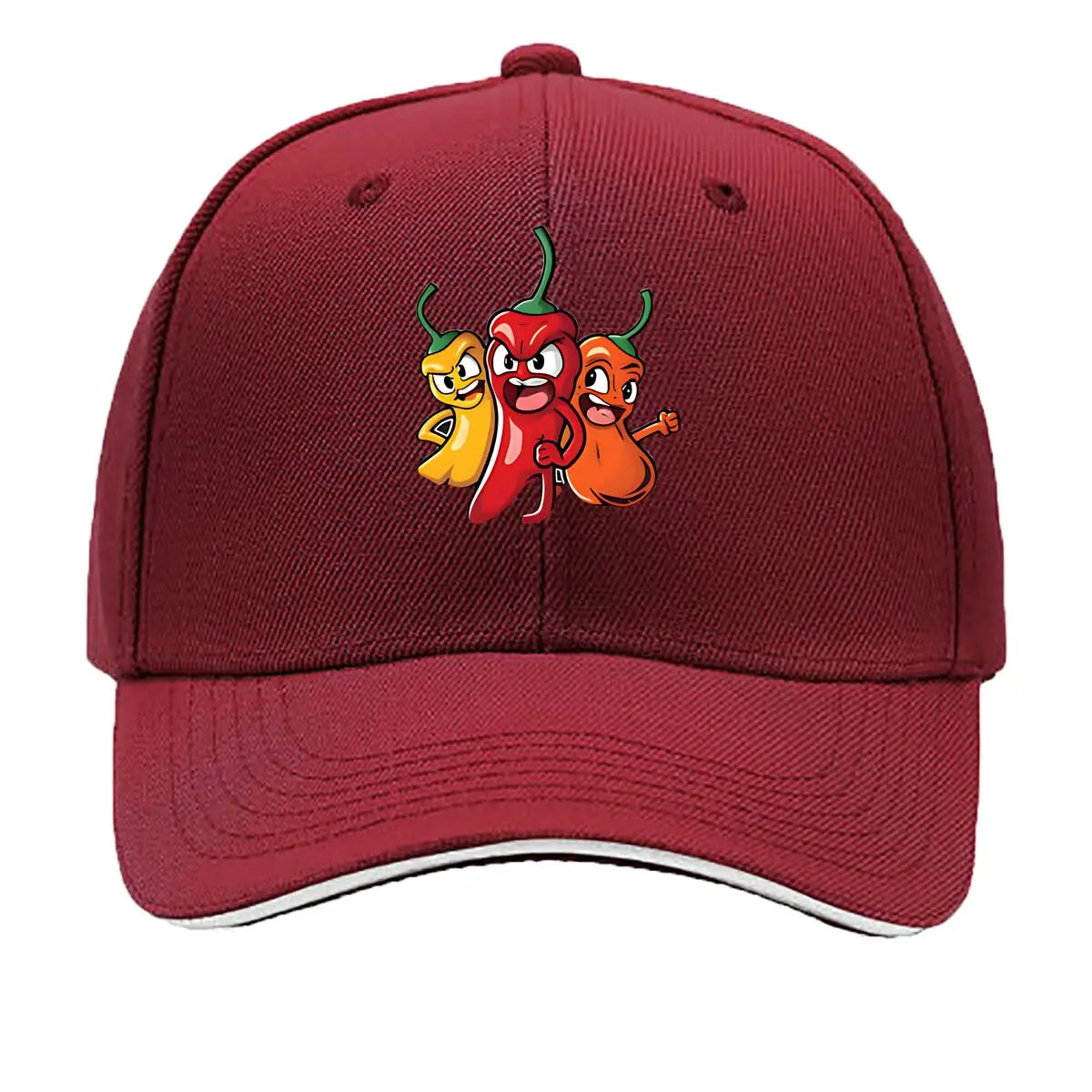 Colorful Cartoon Chili Vinyl Sticker Hip Hop Sandwich Baseball Cap