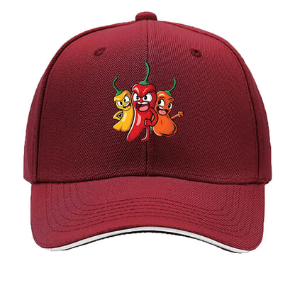 Colorful Cartoon Chili Vinyl Sticker Hip Hop Sandwich Baseball Cap