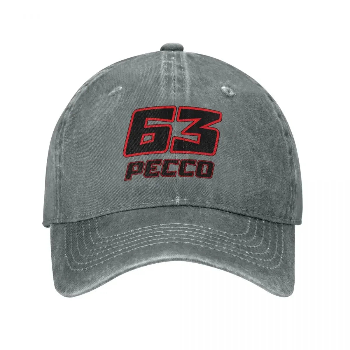 Pecco Bagnaia 63 Distressed Cotton Snapback Baseball Hat