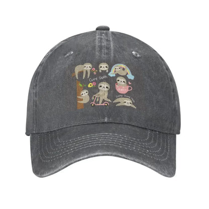 Cute Sloth Cowboy Adjustable Dad Trucker Baseball Cap