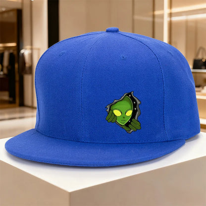 Alien Peeking Through Tear Graphic Snapback Cap