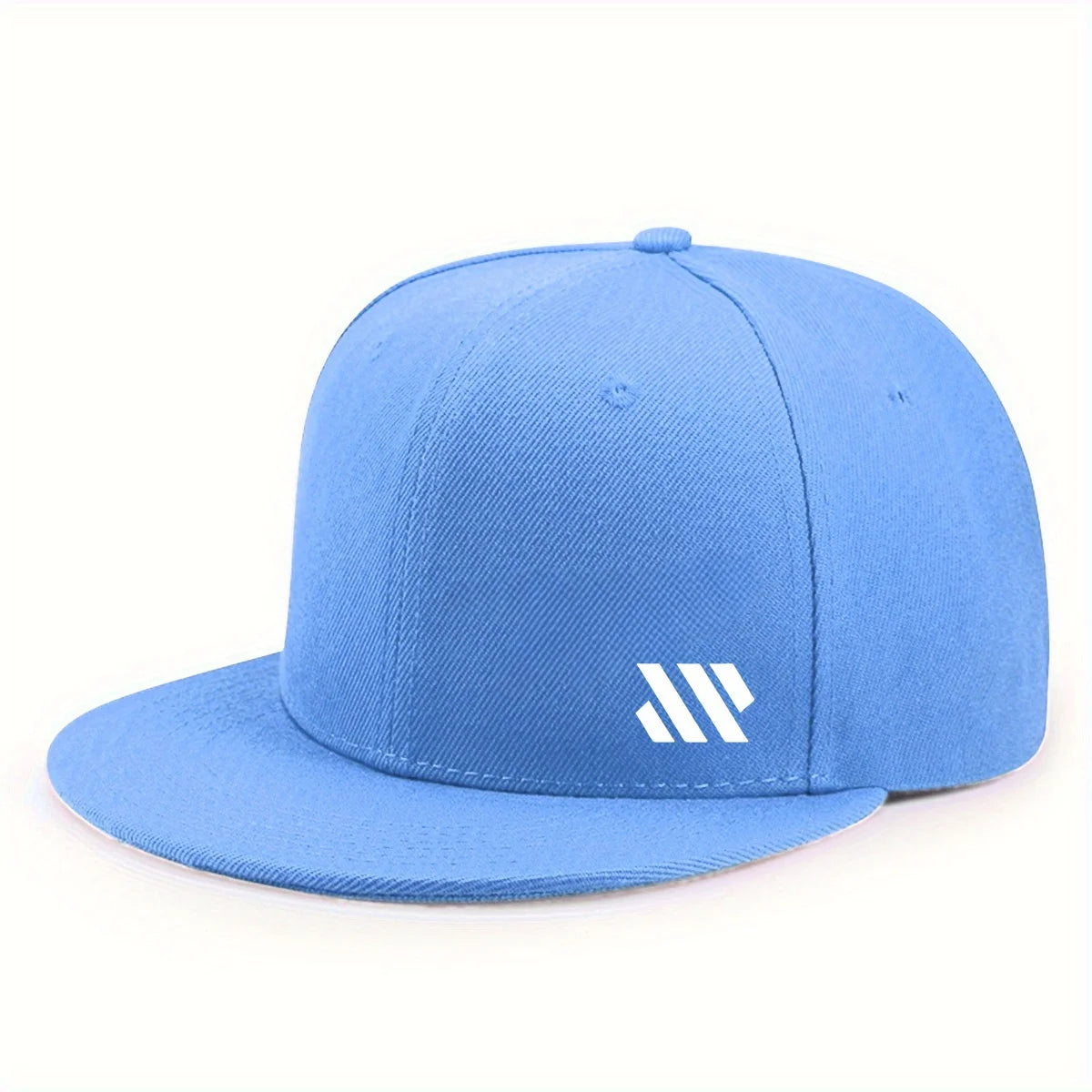 White Logo Unisex Flat Brim Travel Cap