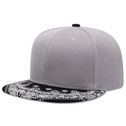 Unisex Paisley Printed Flat Brim Baseball Cap