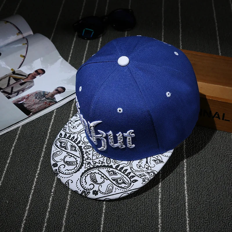Unisex Korean Letter Flat Brim Cap
