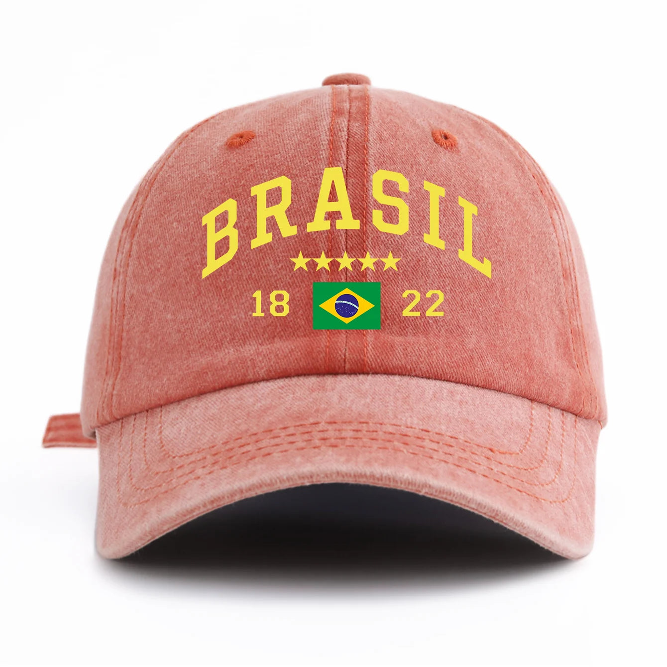 Brasil Print Washed Retro Baseball Cap