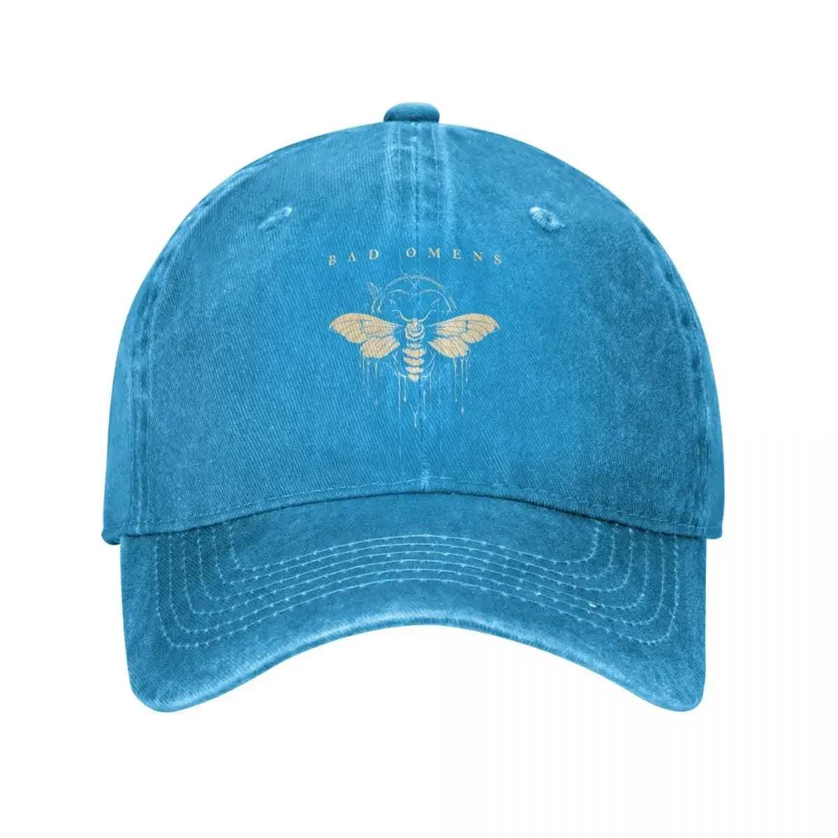 Bad Omens Moth Metal Rock Distressed Denim Baseball Cap