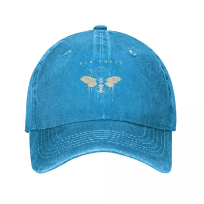 Bad Omens Moth Metal Rock Distressed Denim Baseball Cap