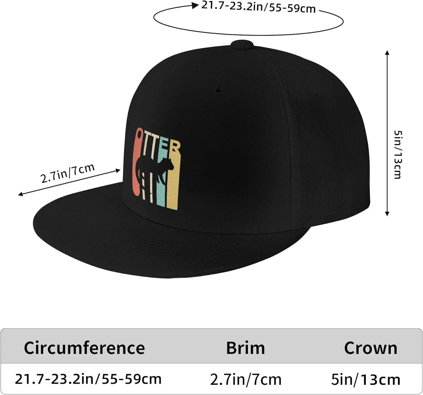 Otter Silhouette Retro Cotton Streetwear Snapback Cap