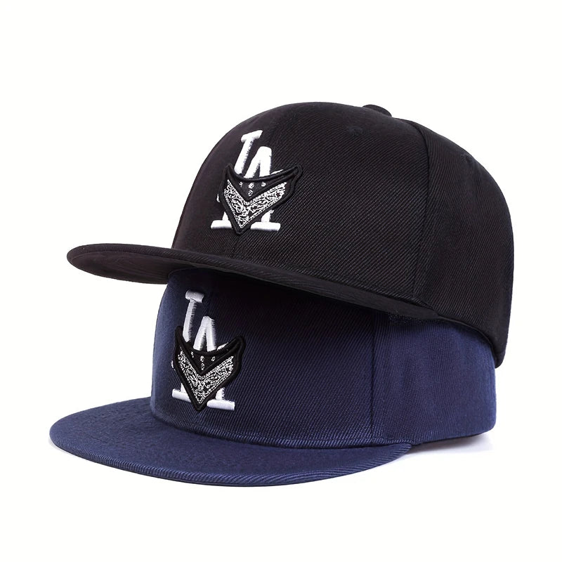 LA Letter Embroidery Kids Snapback Cap