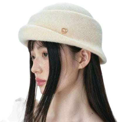 French Hepburn Retro Rolled Brim Bucket Hat