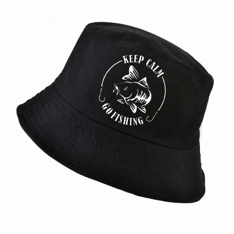 Keep Calm Go Fishing Humor Bucket Hat