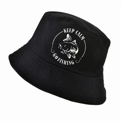 Keep Calm Go Fishing Humor Bucket Hat