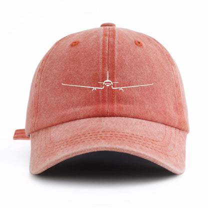 Airplane Print Washed Retro Adjustable Baseball Cap