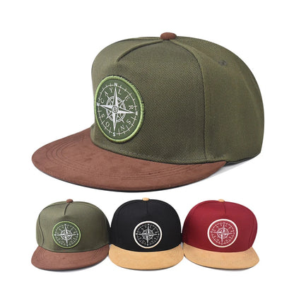 Fashion Embroidery Flat Brim Snapback Cap