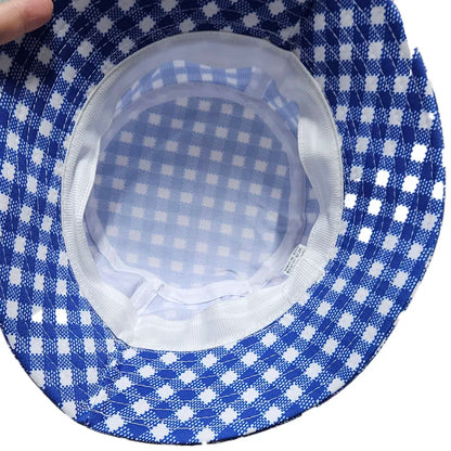 Unisex Custom Logo Red Plaid Bucket Hat