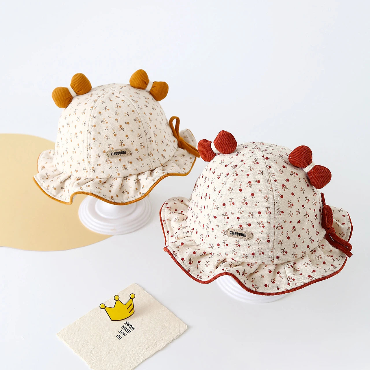 Sweet Ruffle Floral Bowknot Bucket Hat