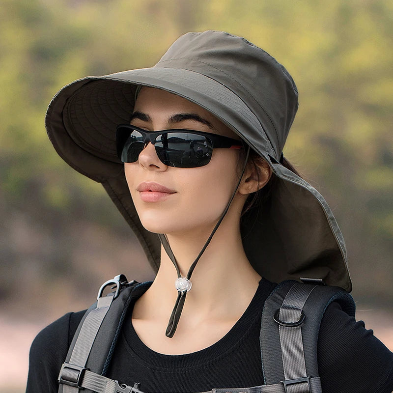 European American Wide Brim Sun Bucket Hat