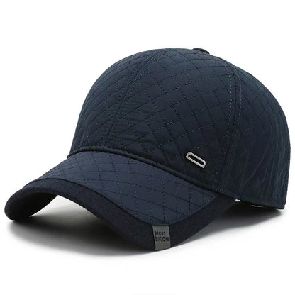 Unisex Square Label Grid Ear Baseball Cap