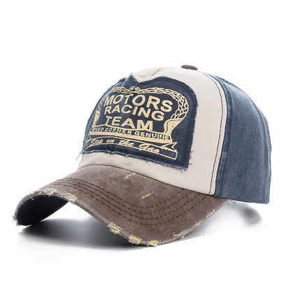 Washed Cotton Distressed Snapback Cap