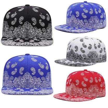 West Coast Cashew Flower Printed Adjustable Snapback Baseball Hat