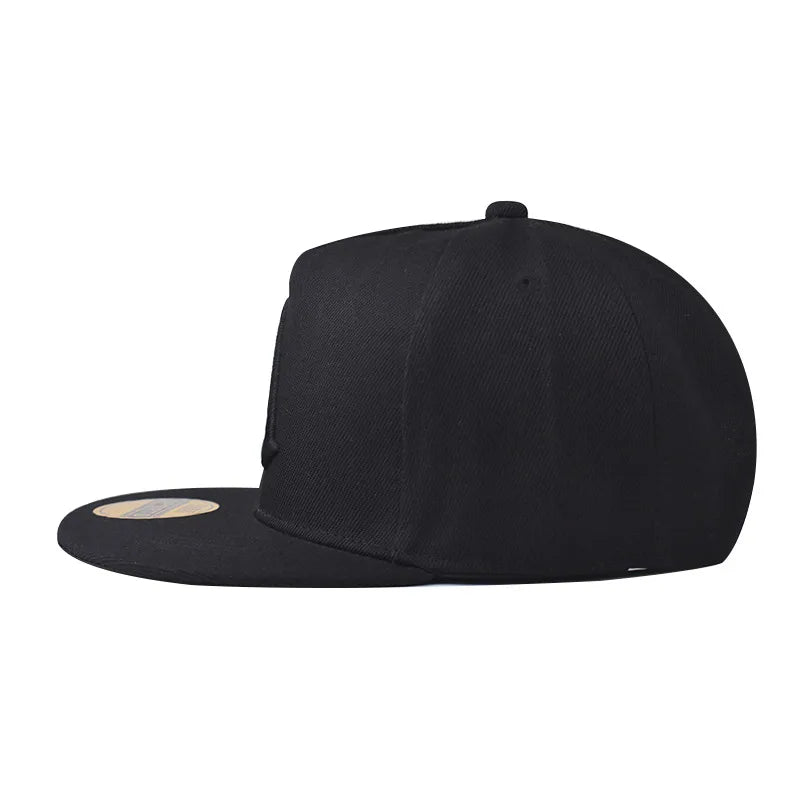 Unisex A Letter Embroidery Patchwork Hip-hop Flat Brim Cap