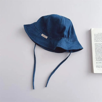 Kids Striped Cotton Fisherman Cap