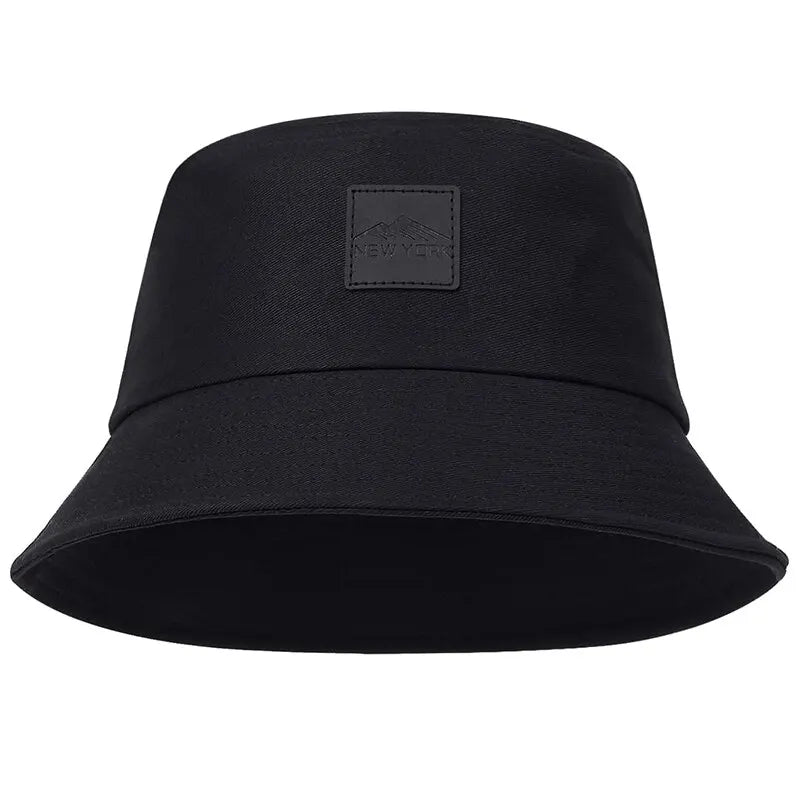 Unisex New York Leather Label Personality Bucket Hats