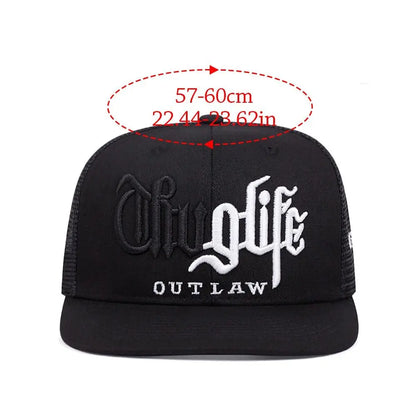 Hip Hop Flat Brim Embroidery Snapback Cap