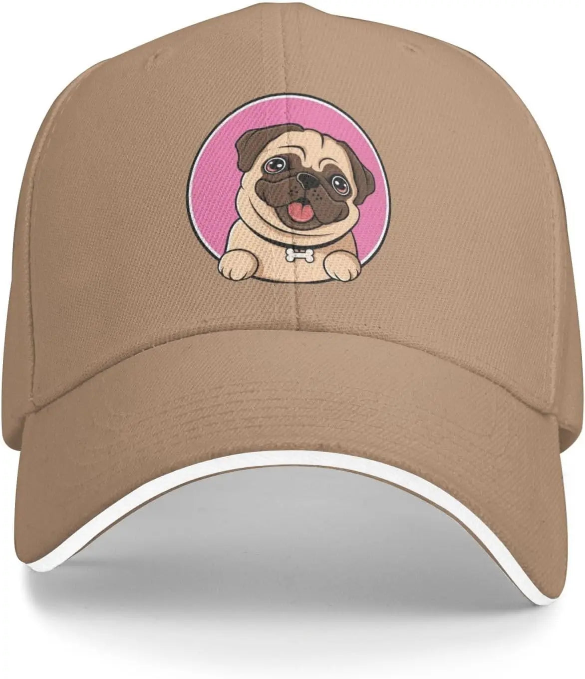 Cute Pug Dog Head Graphic Baseball Cap