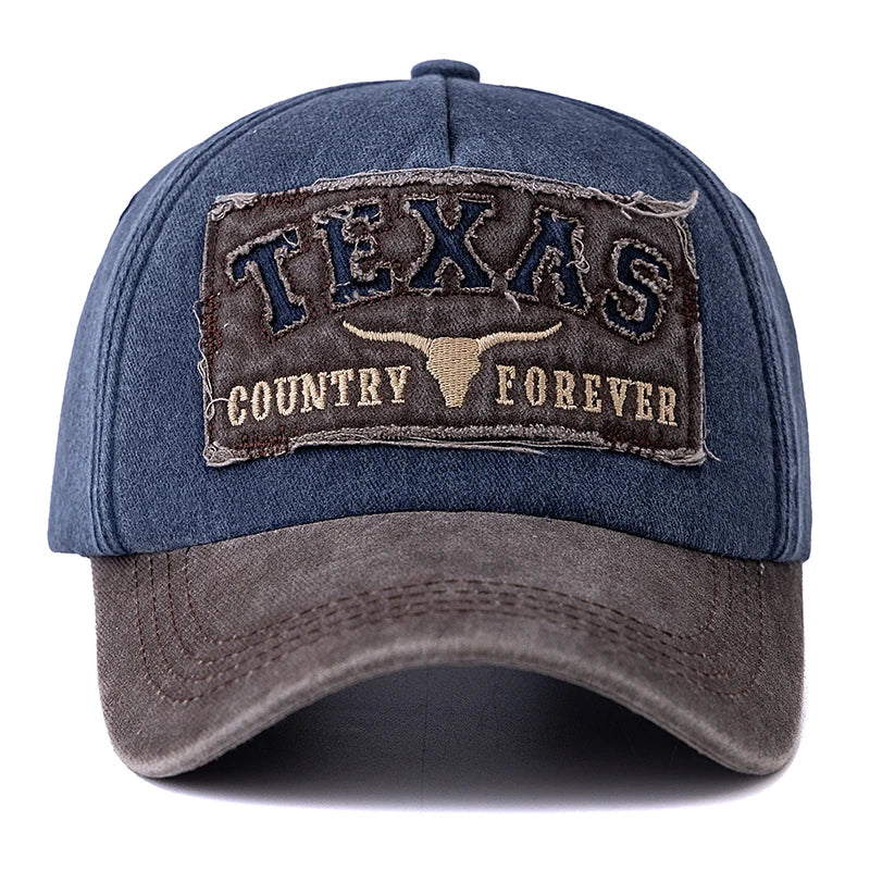 Washed Texas Letter Embroidered Baseball Cap
