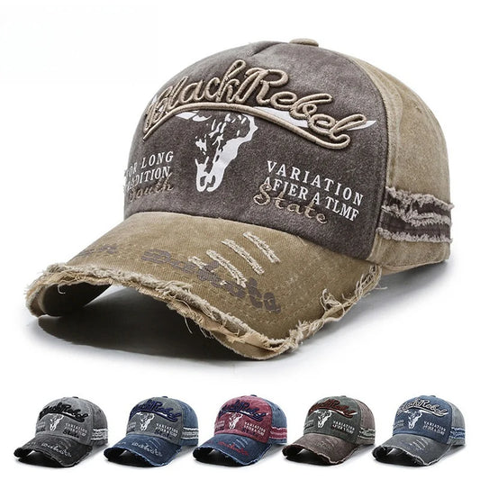 Washed Retro Embroidery Sun Protection Baseball Cap