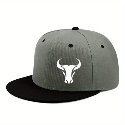 Bull Pattern Adjustable All Season Snapback Cap