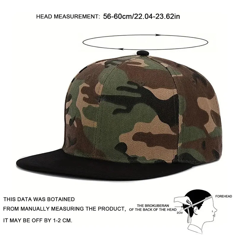 Light Plate Camouflage Hip Hop Adjustable Snapback Cap