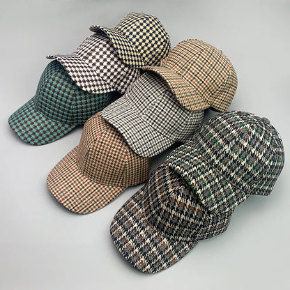 Retro British Houndstooth Classic Baseball Cap