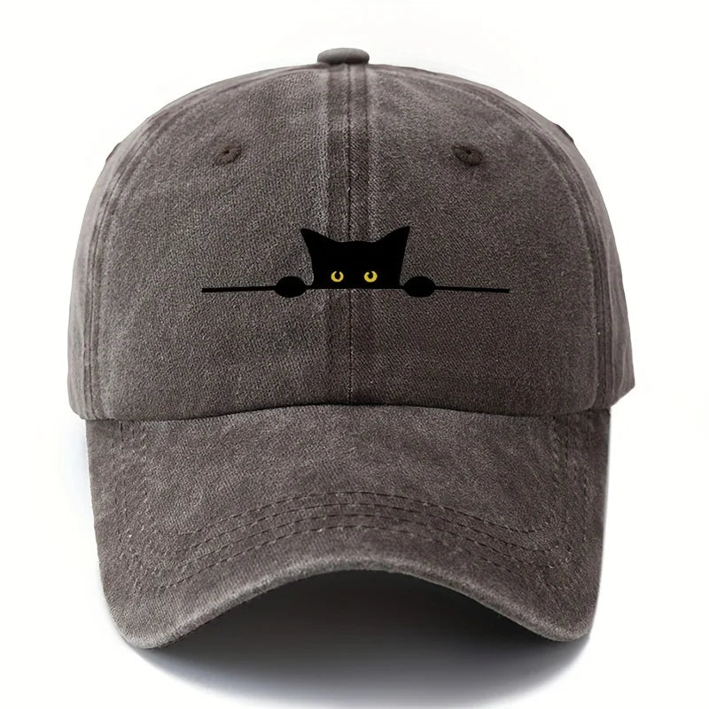Cartoon Cat Printed Adjustable Baseball Cap