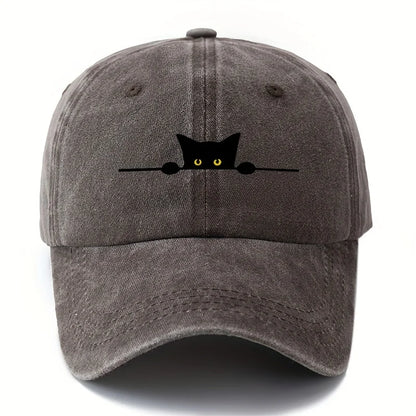 Cartoon Cat Printed Adjustable Baseball Cap
