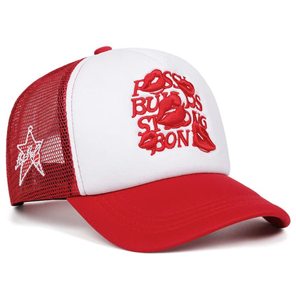Unisex Lipprint Embroidered Baseball Cap