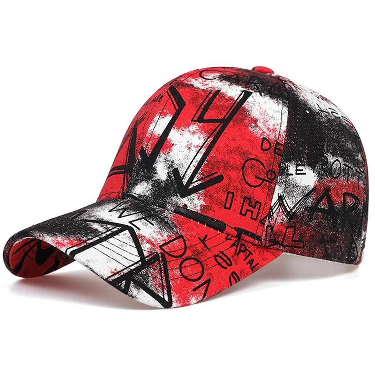 Letter Graffiti Tie-Dye Unisex Adjustable Baseball Cap