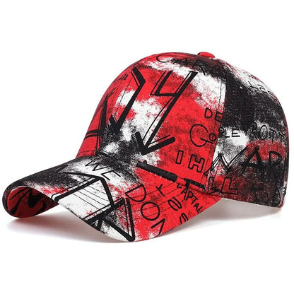 Letter Graffiti Tie-Dye Unisex Adjustable Baseball Cap
