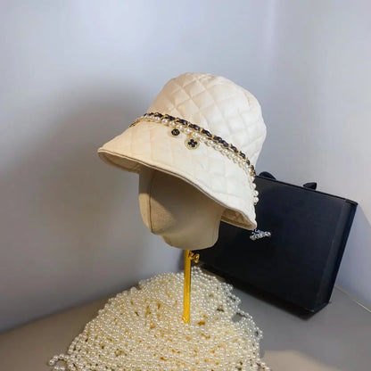 Children PU Leather Quilted Fisherman Hat