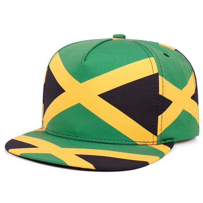 National Flag Print Flat Brim Hip Hop Cap