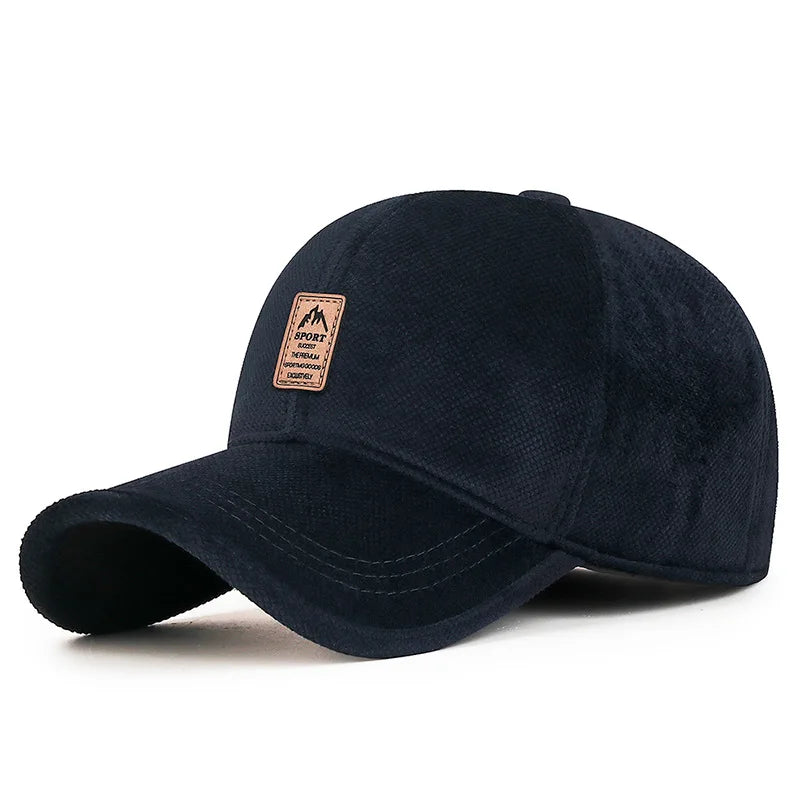 Autumn Winter Fleece-Lined Cotton Baseball Cap