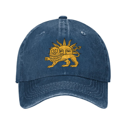 Iran Lion Sun Washed Trucker Baseball Cap