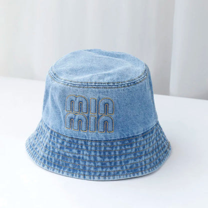 Cool Blue Cowboy Denim String Summer Bucket Hat