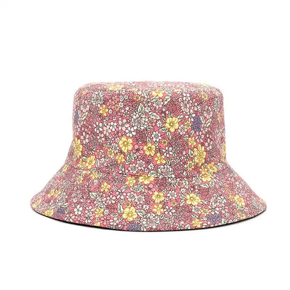 Floral Print Reversible Cotton Bucket Hat