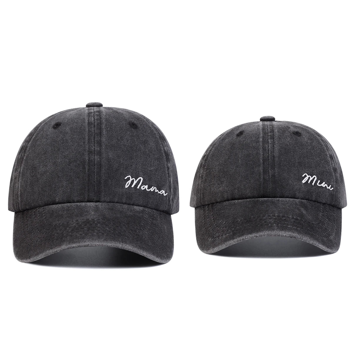 Unisex Parent Child Letter Embroidery Wash Baseball Caps