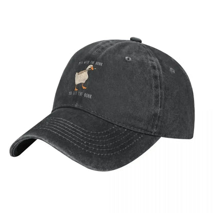Untitled Goose Game Honk Bonk Distressed Denim Baseball Cap