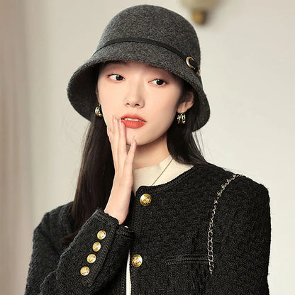 Thick Wool Plush Winter Bucket Hat