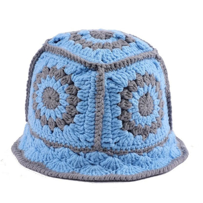 Casual Knitted Flower Hollow Fisherman Bucket Hat